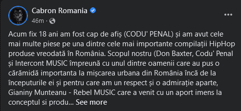 Screenshot 2021 10 30 at 19 32 20 Cabron Romania Facebook